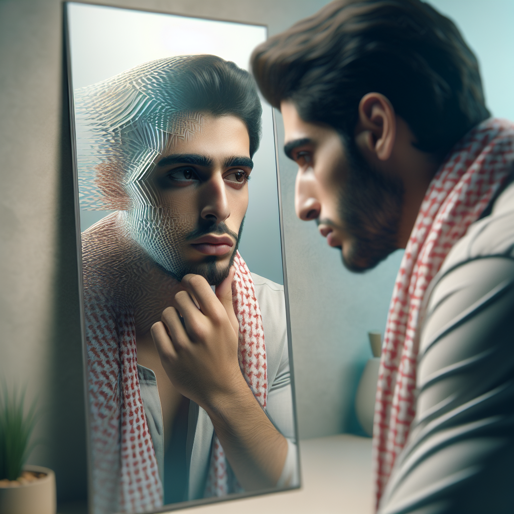 A person gazing into a mirror with a subtly fragmented reflection, artistically illustrating personality disorder differences.