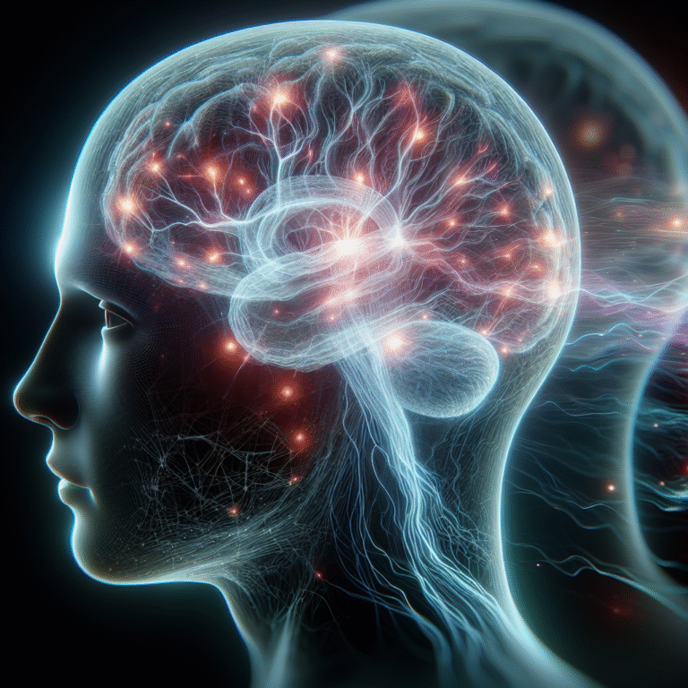 Person with glowing brain and neural pathways, illustrating the subconscious mind shaping daily behavior and perception.