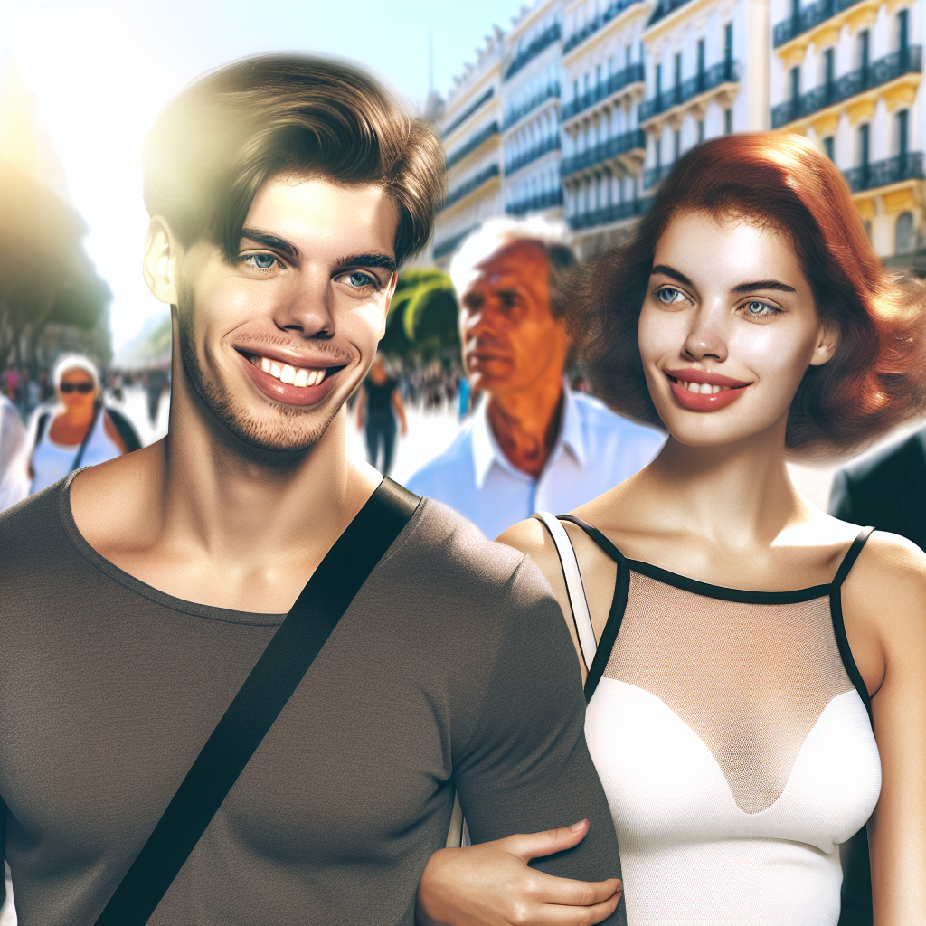 Tom Holland and Zendaya smiling together on a city street, radiating happiness and authenticity in their relationship.